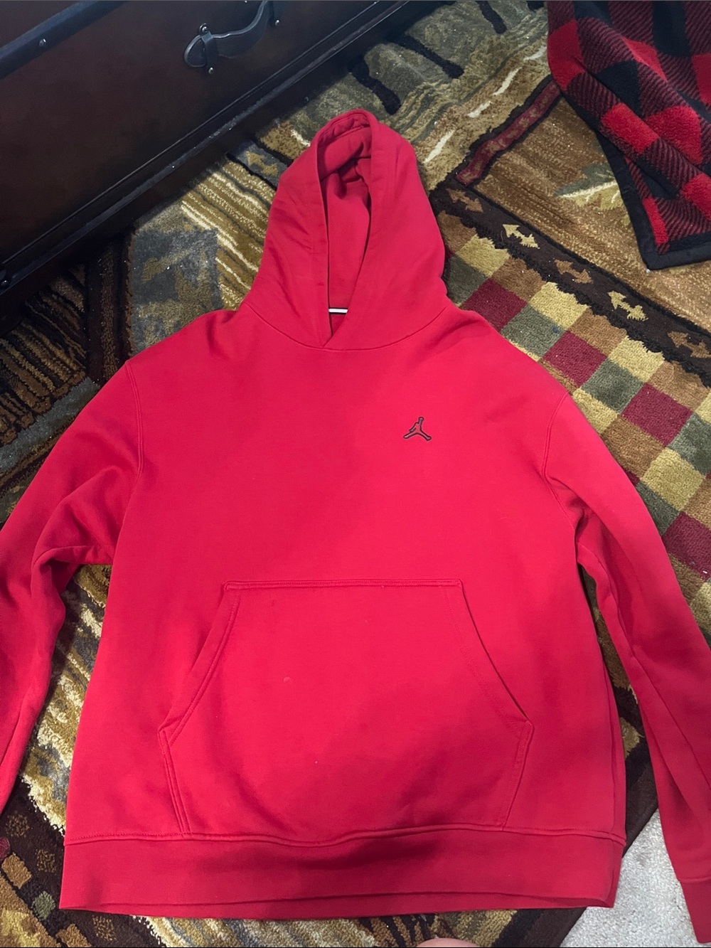 Jordan Red Crewneck Hoodie with Subtle Logo